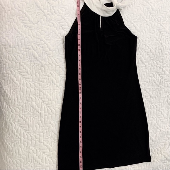 White House Black Market Black & White Bow Neck Shift Dress - Picture 5 of 9